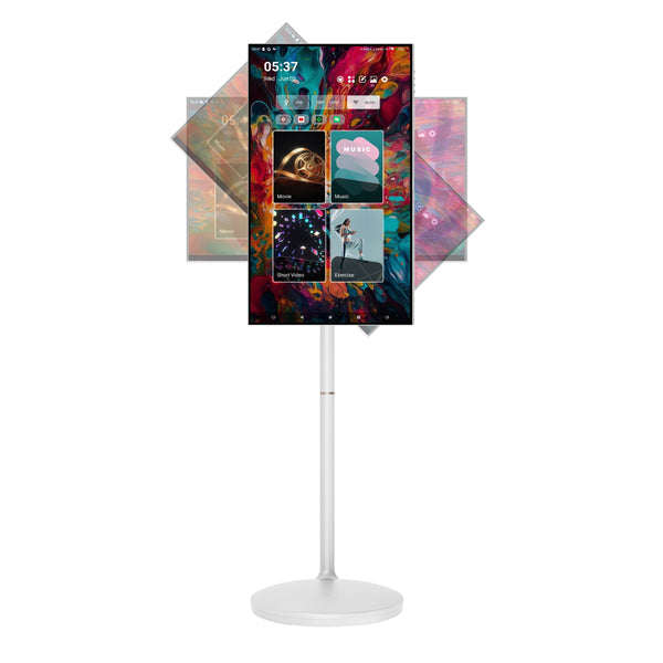 27 hüvelykes Android 13 érintőképernyős monitor Full HD IPS kijelzővel, 10 pontos érintésvezérléssel és 360°-ban állítható állvánnyal