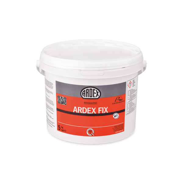 ARDEX FIX cementbázisú javítóhabarcs ARDURAPID hatással, nullára kihúzható, gyorsan keményedik és 30 perc után burkolható.