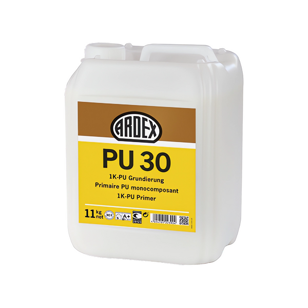 ARDEX PU 30 gyorsan száradó, 1 komponensű alapozó, víz- és oldószermentes, könnyen felhordható, alacsony kibocsátású. Csomagolás: 11 kg kanna.