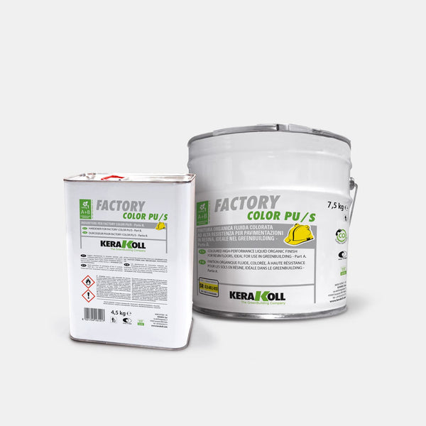 A Kerakoll Factory Eco Color PU/S színes, olajoknak és az élelmiszeriparban használt folyadékoknak ellenálló fedőréteg, mely különösen alkalmas filmszerű burkolatok és többrétegű és önterülő aljzatkiegyenlítő műgyanta fedőrétegének készítéséhez.