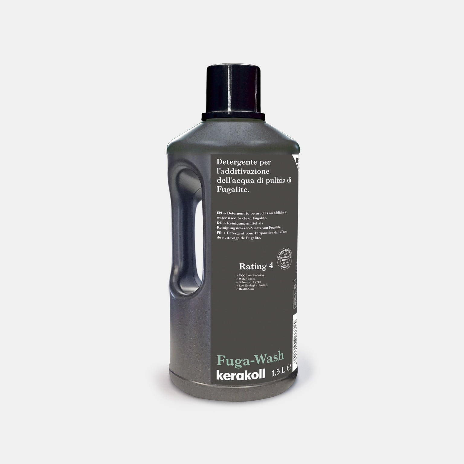 A Kerakoll Fuga‑Wash Eco tisztítószer a Fugalite tisztítóvizének adalékolásához.