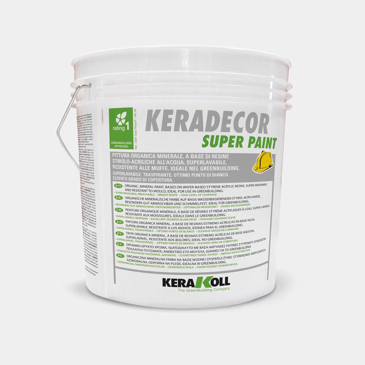Kerakoll Keradecor Super Paint szuper mosható, lélegző, biológiai kártevők elleni adalékokkal, bársonyos hatású, nagy fedőképességű, tökéletes fehér felületet ad.