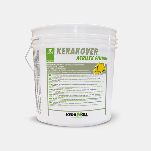 Kerakoll Kerakover Acrilex Finish: Öko‑kompatibilis ásványi szerves, anyagában színezett nemesvakolat, ideális a GreenBuildingnél.