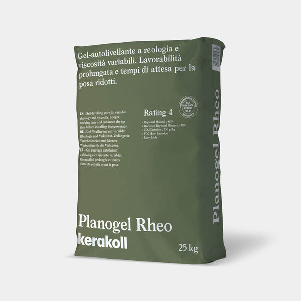Kerakoll Planogel Rheo: Változó reológiájú és viszkozitású önterülő kiegyenlítő gél.