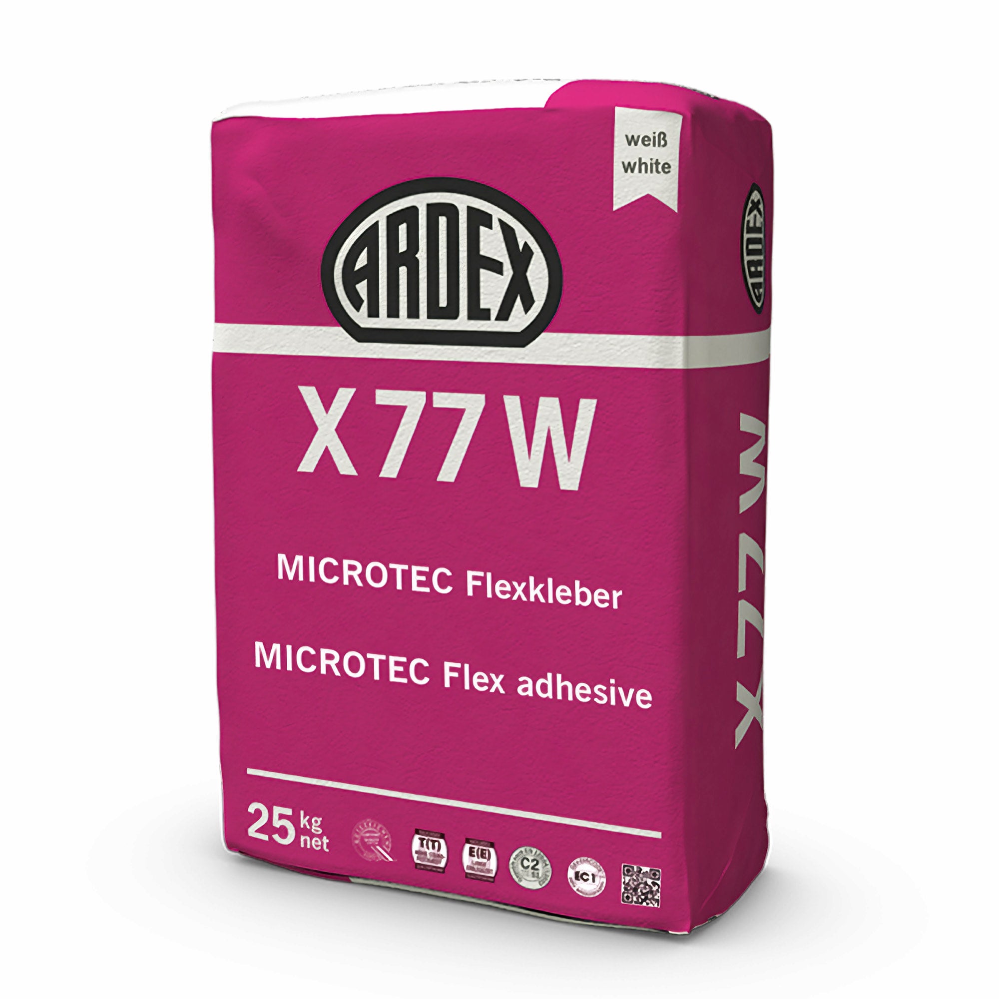 Az ARDEX X 77 W egy MICROTEC fehér flexragasztó fehércement bázison