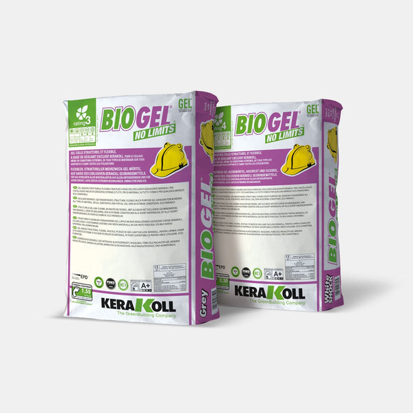 Kerakoll Biogel No Limits: Kizárólagos geo‑kötanyag alapúszerkezeti, rugalmas, több célú ragasztó gél minden anyagtípushoz, minden aljzaton, bármilyen alkalmazásnál való ragasztásához