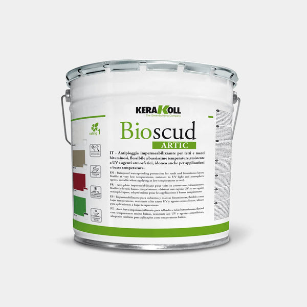 A Kerakoll Bioscud Artic egy elasztomer, színezett, esőálló vízzáró védelem lapostetőkre, bitumenes rétegekre és külső felületekre.