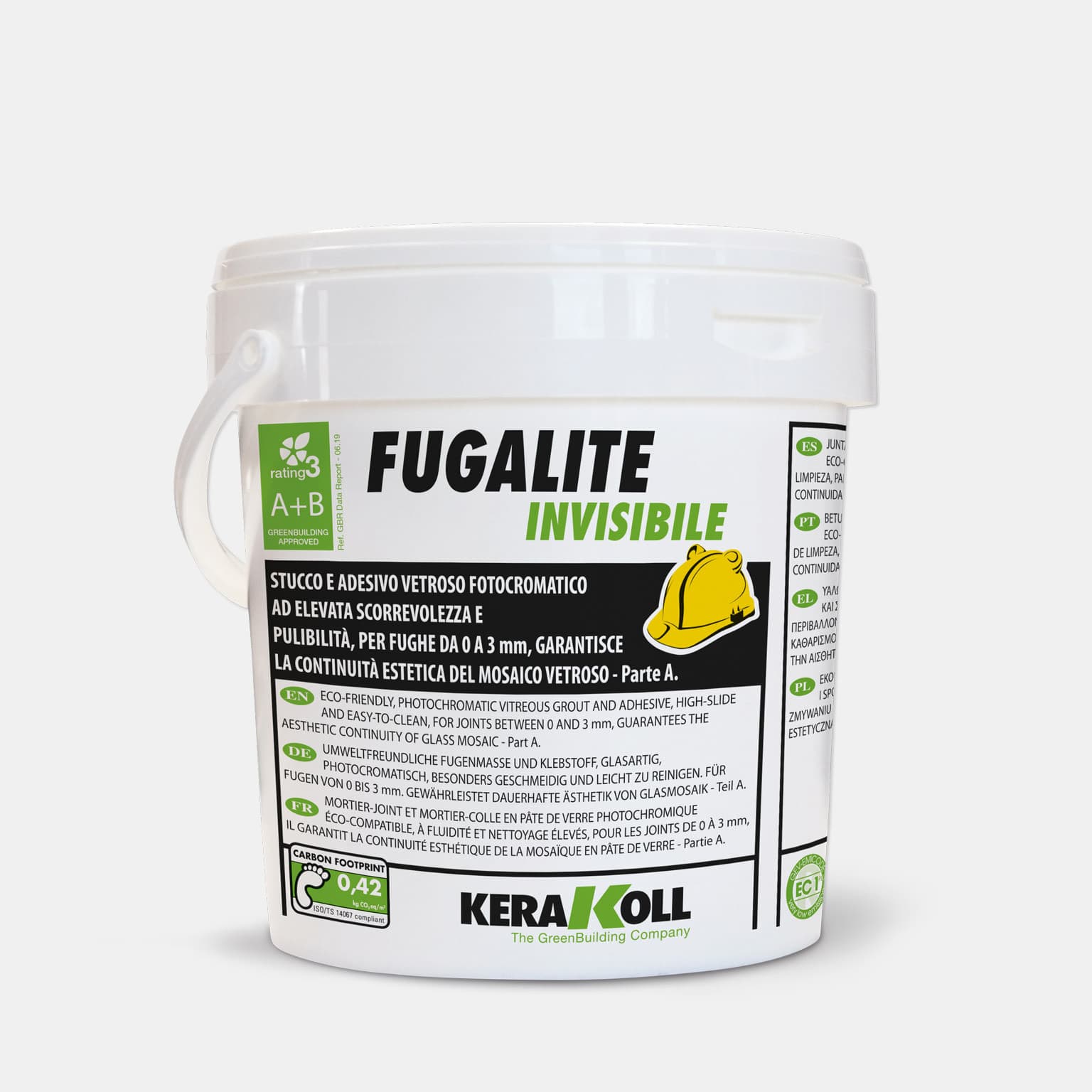 A Kerakoll Fugalite Invisibile igen finom, újrahasznosított üvegből származó, erős fényvisszaverő hatású mikrogyöngyöket tartalmaz.