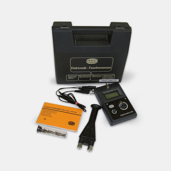 A Kerakoll Hydromette H35 egy elektronikus mérőműszer kiegészítőkkel és elektródokkal a fa páratartalmának mérésére.