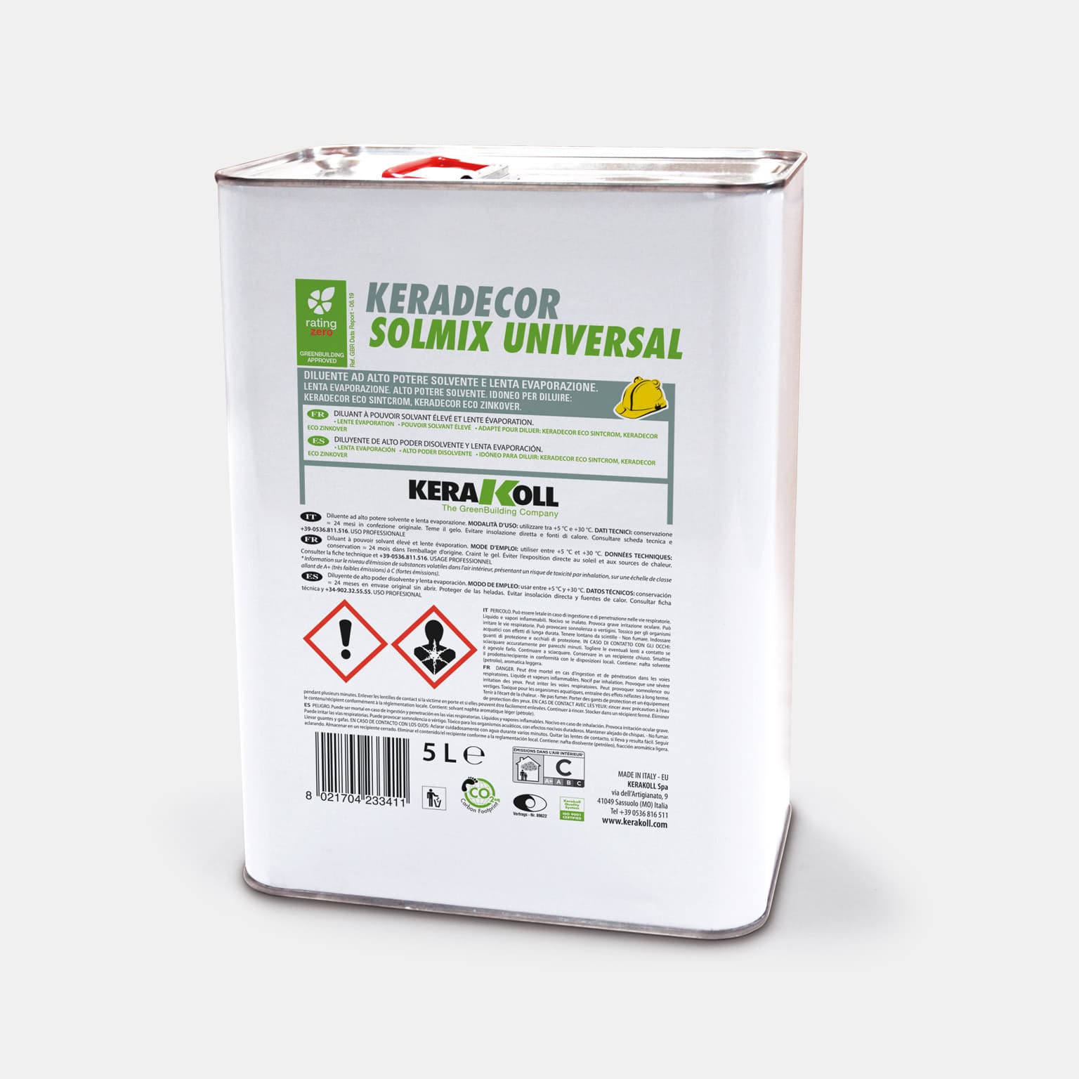 A Kerakoll Keradecor Solmix Universal olyan termékekhez alkalmas, amelyekhez kimagasló oldóképesség vagy alacsony párolgási sebesség szükséges. 