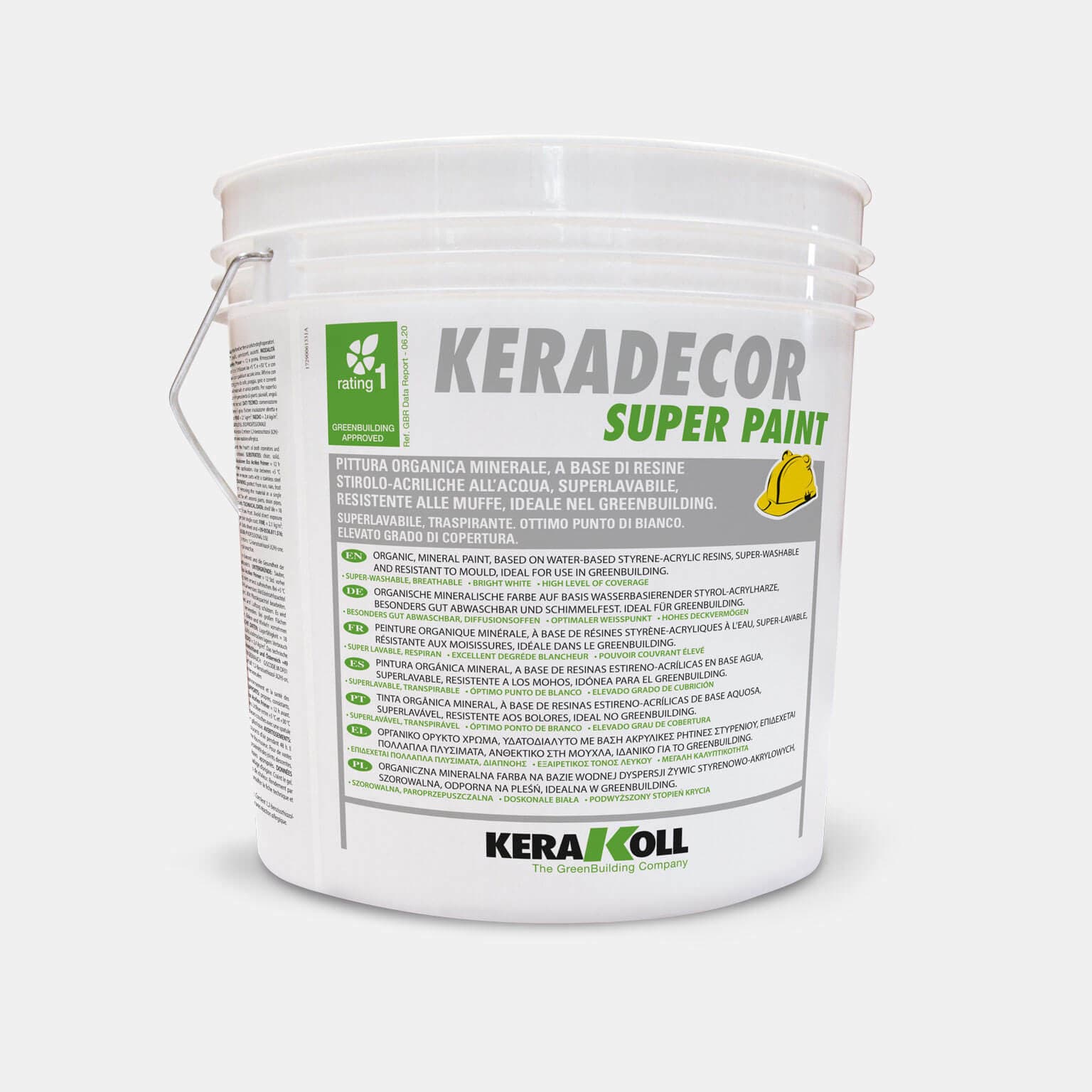 Kerakoll Keradecor Super Paint szuper mosható, lélegző, biológiai kártevők elleni adalékokkal, bársonyos hatású, nagy fedőképességű, tökéletes fehér felületet ad. 