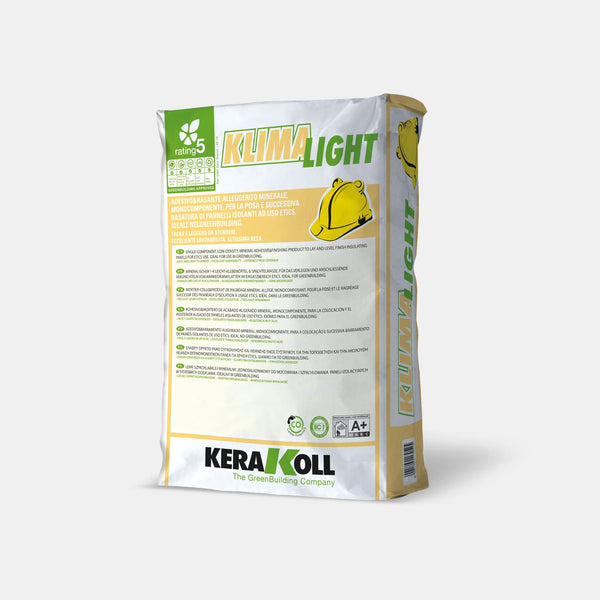 A Kerakoll Klima Light egy könnyített egykomponensű ásványi ragasztó & simító anyag szigetelő panelek lerakásához és azt követő simításához ETICS felhasználásnál. 