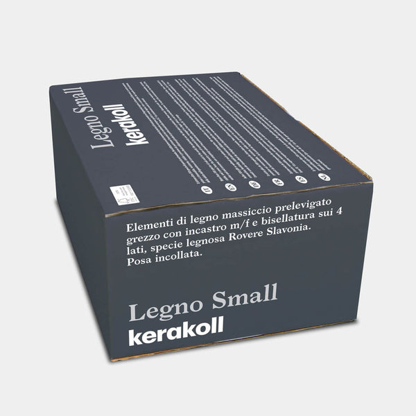A Kerakoll Legno Small egy előre csiszolt, csiszolatlan, többrétegű facsíkok szláv tölgyfából, 4 oldalon hornyolt nyelvvel és fazonnal.