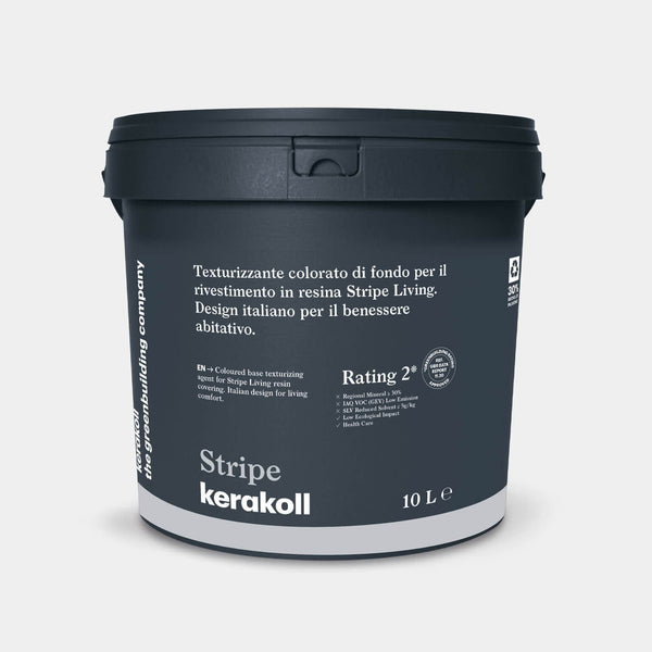 A Kerakoll Stripe egy színes bázisú textúrázószer a Stripe Living gyantaburkolathoz.